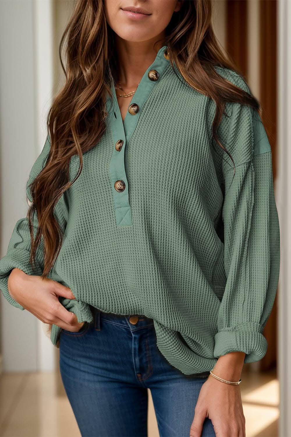 Chic sheer long sleeve blouse - Love Salve
